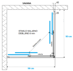 TUŠ KABINA SAVANA 90  BIJELO/PROZIRNO - Slika 3