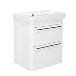KUPAONSKI ORMARIĆ S UMIVAONIKOM LUXURY SNOW 55x37 BIJELA VISOKI SJAJ - Slika 2