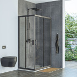 TUŠ KABINA SAVANA 80x120  D+D  CRNA/PROZIRNO