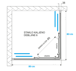 TUŠ KABINA LAGUNA II 80 SILVER/PROZIRNO - Slika 2