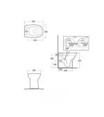 RAK MORNING WC ŠKOLJKA PODNA UNIVERZALNA RIMLESS NACRT