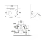 RAK MORNING WC ŠKOLJKA VISEĆA RIMLESS NACRT