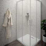 TUŠ KABINA SAVANA 80  BIJELO/PROZIRNO