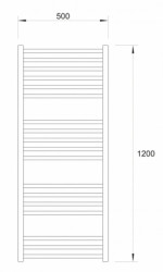 KUPAONSKI RADIJATOR 500x1200 WARME SAAR CRNI - Slika 2