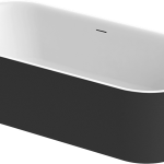 KADA METAURO 180x80 FREE  CENTRAL  BIJELA/ CRNA MAT