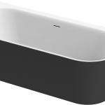 KADA METAURO 160x75 FREE WALL  BIJELA / CRNA MAT